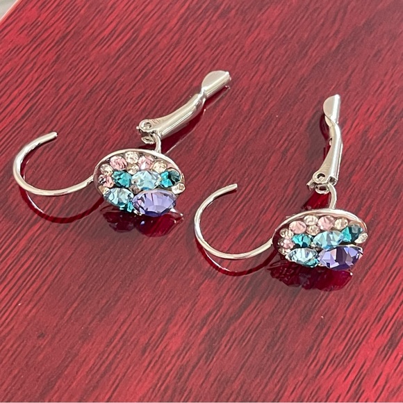 Silver plated, Austria Crystal Drop Earrings Dangle Earrings NWOT - Picture 6 of 6